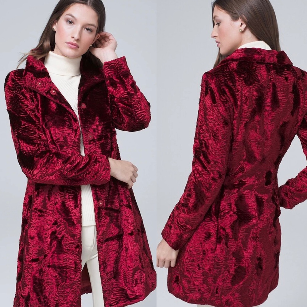 NWT White House Black Market Faux Persian Coat SP